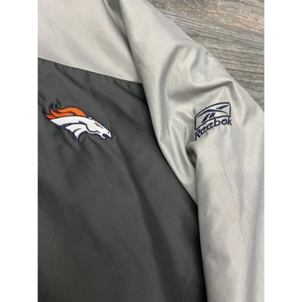 🔥🏈 Vintage DENVER BRONCOS NFL Reebok Fleece‎ Lined Hooded Performance Jacket